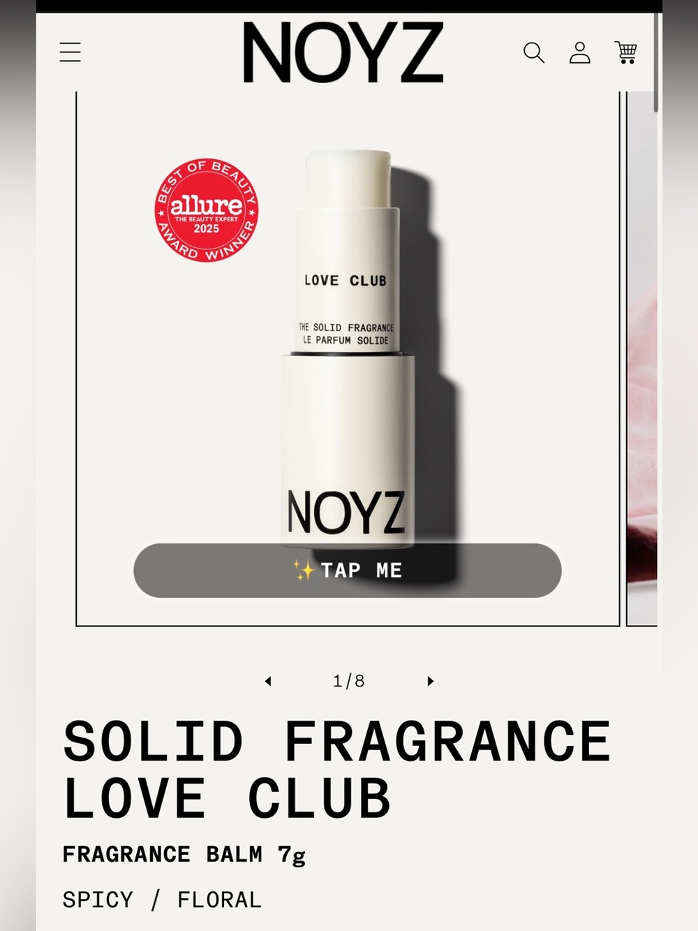 NOYZ SOLID FRAGRANCE ‘LOVE CLUB’ BALM 7g
SPICY / FLORAL new in box